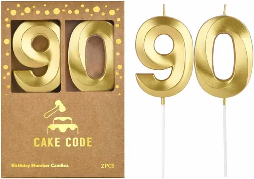 Vista 24 de Velas de cumpleaños de oro con diamantes de 2.76 pulgadas, velas de números dorados, velas de números de pastel, celebración de fiesta