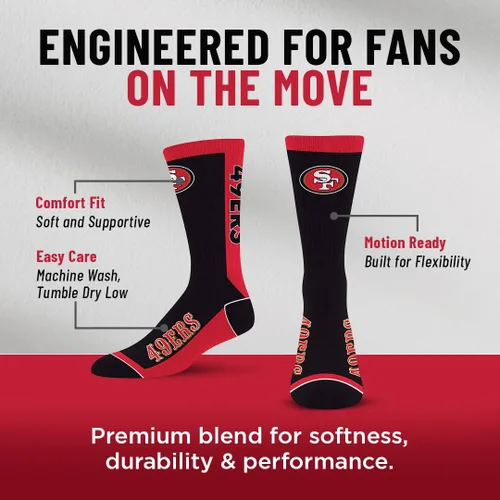 Vista 4 de For Bare Feet NFL - Calcetines unisex Mvp Crew Nfl L
