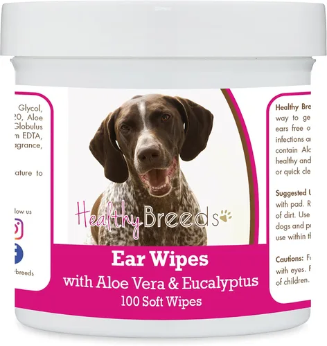 Vista 153 de Healthy Breeds Affenpinscher Toallitas de limpieza de oídos con aloe y eucalipto para perros, 100