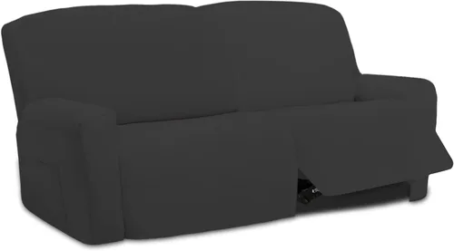 Vista 45 de Easy-Going - Funda elástica de microfibra para sofá reclinable seccional, suave vellón ajustable a tu sofá de 2 cuerpos, lavable, protector