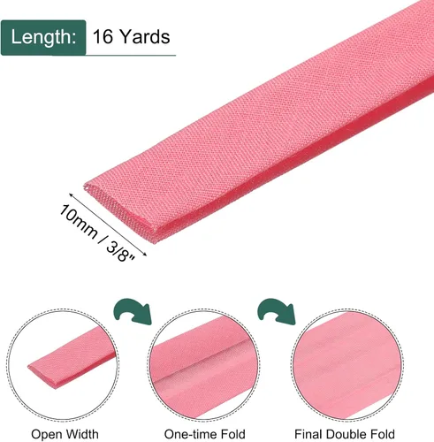 Vista 215 de MECCANIXITY Cinta al bies de doble pliegue de 1/2 pulgada de poliéster continuo a granel para costura, costura, dobladillo, encuadernación y Beige