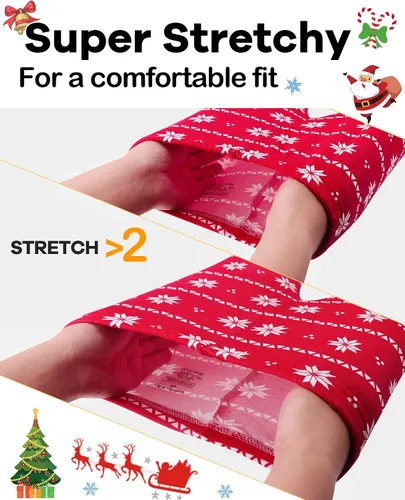 Vista 3 de DAUGHTER QUEEN Pijamas de Navidad para niños y niñas de 18 meses-12 años, ropa de dormir 100% algodón