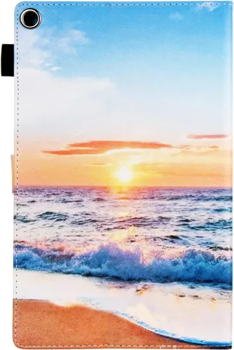 Vista 5 de Funda para tablet Fire HD 8 de 8ª/7ª/6ª generación de 8.0 pulgadas con soporte para lápices [encendido y apagado automático] ranuras para tarjetas