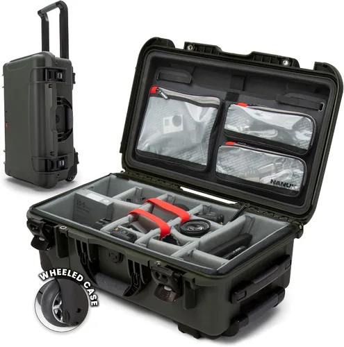 Vista 12 de Nanuk 935 - Maletín rígido impermeable con ruedas vacío Includes Padded Divider and Lid Organizer, Nk-7 Resin Shell, Polyurethane Wheels, Exterior
