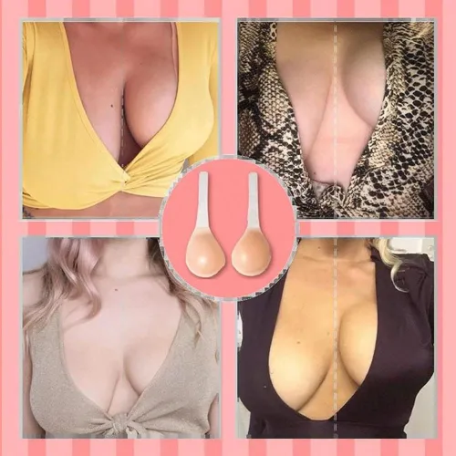 Vista 8 de Invisalift - Brasier con levantamiento ocultivo sujetador Invisalift para pechos grandes sujetador adhesivo de silicona con correas DD con broches