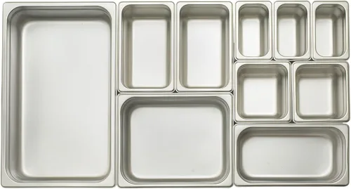 Vista 2 de Winco Sartén de comida de metal profundo de 4 "de tamaño completo/bandeja de mesa de vapor, antiatascos, calibre 23 Dishwasher safe, Anti-jam
