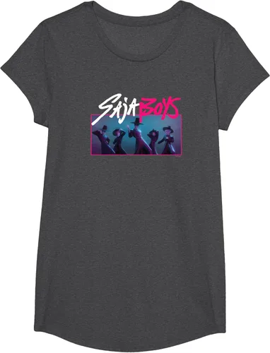 Vista 42 de Camiseta Oficial de KPop Demon Hunters Saja para Niños Negro