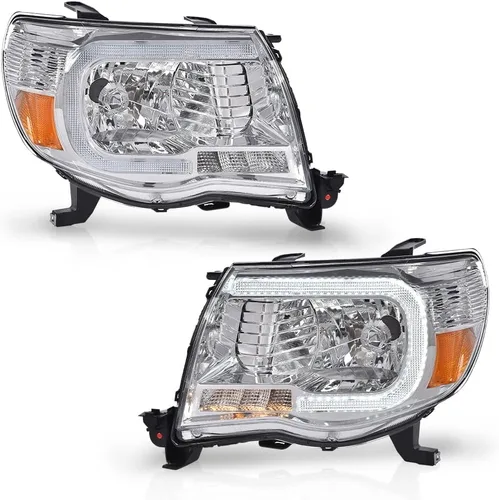 Vista 12 de GRAND ORANGE Headlights Compatible with Ford F150 Bronco 1992-1996 Chrome