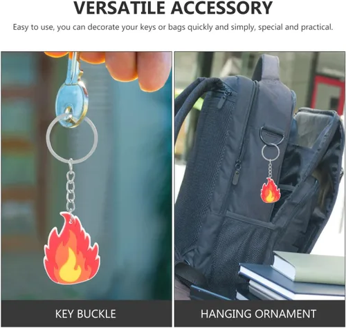 Vista 3 de 12 mini llaveros de bombero, llavero de plástico de dibujos animados, llavero de recuerdo de metal, adornos para recuerdos de fiesta, bolsas