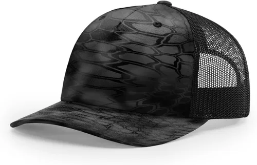 Vista 30 de Richardson 112 - Gorra de camionero de 5 paneles de alta calidad, ajustable, gorra Richardson en blanco estructurada Bark Duck Camo / Marrón
