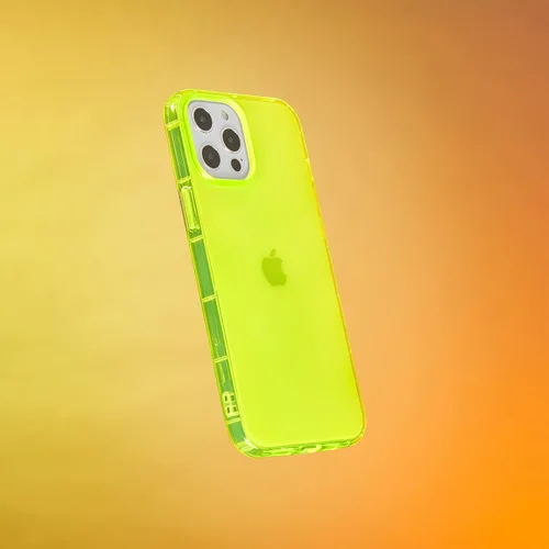 Vista 3 de SteepLab Neon Highlighter - Funda para iPhone 12 Pro Max, funda Grippy Jelly con bolsillos protectores de aire (amarillo neón llamativo)