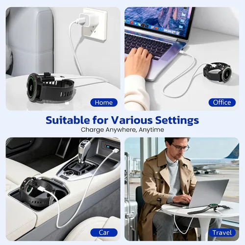 Vista 8 de RUXELY Paquete de 4 adaptadores de cable de cargador de reloj USB C a Garmin