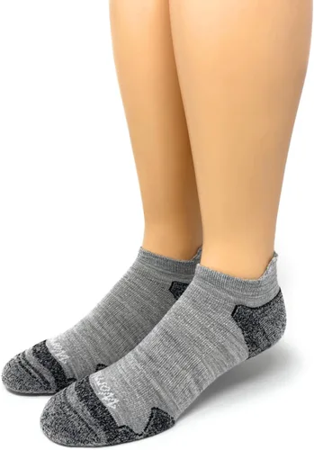 Vista 4 de Warrior Alpaca Socks - Calcetines tobilleros acolchados Max Endurance - Colección Comfort - Unisex Gris / Negro