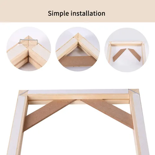Vista 7 de Marco de lienzo, barras de ensanchamiento de 8 x 8 pulgadas, kits de madera con accesorios para pintura al óleo y arte de pared