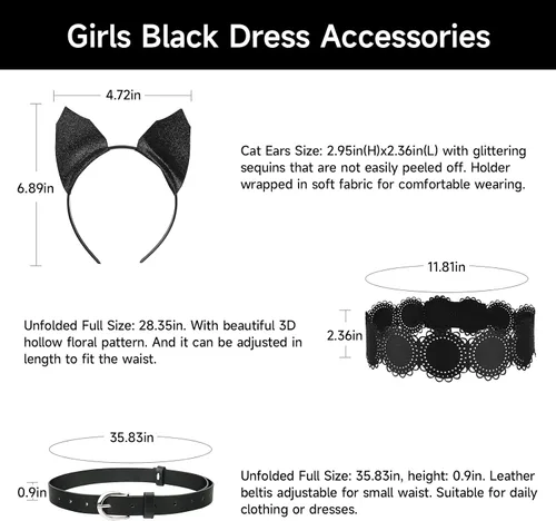 Vista 5 de Hellet Vestido de disfraz negro para niñas, vestido de princesa para familia, fiesta de Halloween, cosplay, vestido negro