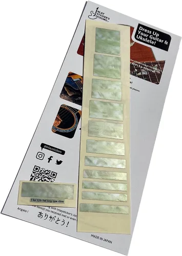 Vista 5 de Adhesivos de marcaje para diapasón para guitarras y bajos - Bloques LP/SG - Perla blanca envejecida, F-005BL-AW