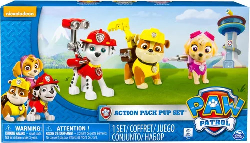 Vista 2 de Paw Patrol, paquete de cachorros de acción, paquete de 3