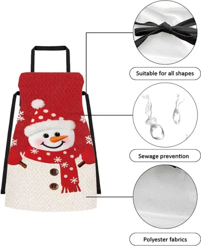 Vista 134 de Dreaweet Delantal de cocina unisex con cuello ajustable de Navidad