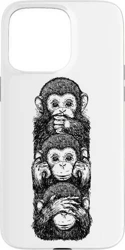 Vista 31 de Three Wise Monkeys See No Evil Hear No Evil Speak No Evil Case for iPhone 16