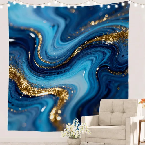 Vista 12 de Batmerry Abstract Repeat Polyester Tapestry, Tiled Directional Lightweight Wall Hanging High-Definition Print Backdrop For Dorm Room Bedroom Living