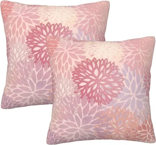 Vista 14 de Perinsto Juego de 2 fundas de almohada decorativas de flores de crisantemo azul, fundas de almohada suaves para sofá, cama, decoración del hogar, 16