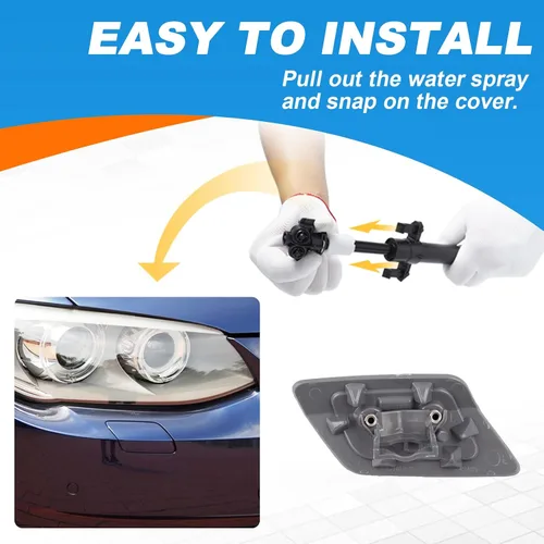 Vista 7 de Tapa de cubierta de boquilla de lavador de faros del parachoques delantero Compatible con BMW E92 E93 328i 335I 335IS Coupé Convertible 2011 2012