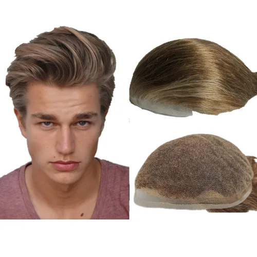 Vista 8 de N.L.W. Sistema de reemplazo de cabello para hombre NLW pelo humano toupee para hombres con encaje HD suave fino Super Swiss 10x8 tamaño base pelos