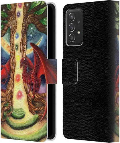 Vista 9 de Head Case Designs Officially Licensed Carla Morrow Galactic Entrancement Dragons Leather Wallet Case Compatible with Samsung Galaxy A53 5G (2022)