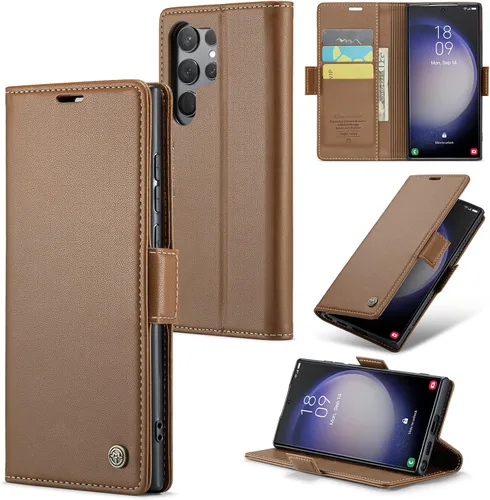 Vista 16 de Funda tipo cartera compatible con Samsung Galaxy S23, de piel sintética, con función atril y tarjetero para Galaxy S23 5G de 6.1 pulgadas (negro)