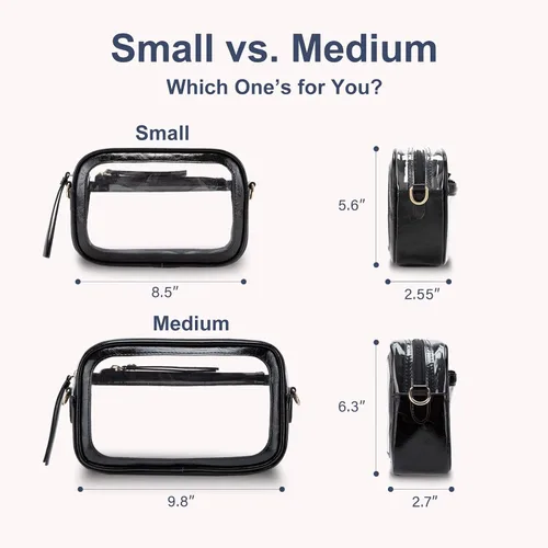 Vista 5 de Wuflyover Clear Purse for Women, Clear Bag for Stadium Events.