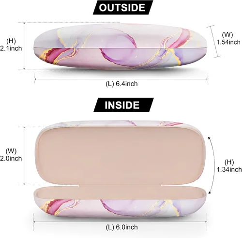 Vista 2 de NPOOYI Eyeglasses Case, Hard Shell Protective Case for Glasses, Unisex for Women Men, Glass Case with Cleaning Cloth