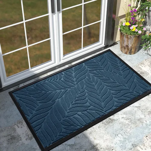 Vista 8 de Yimobra Tapete para puerta delantera para interiores y exteriores, 29.5 x 17 pulgadas, impermeable, para todas las estaciones, para entrada