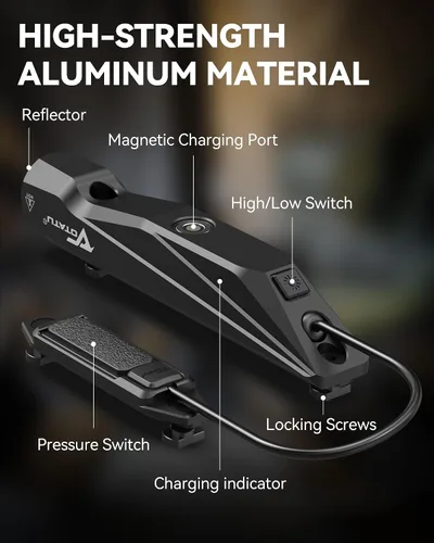 Vista 5 de VOTATU ML40S - Linterna táctica de 1450 lúmenes con interruptor de presión, compatible con riel M-Lok, luz de arma para rifle, función