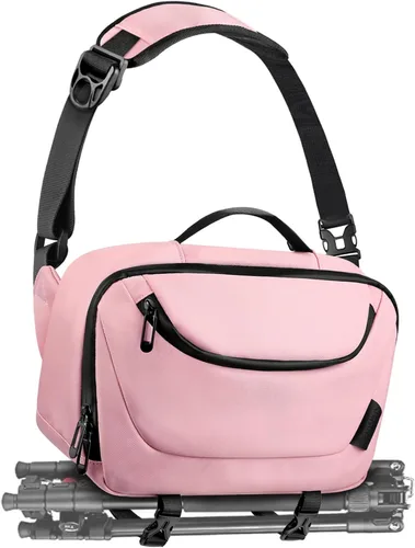 Vista 10 de TAAOKA Bolsa de Hombro para Cámara, Estuche para Cámara Impermeable con Soporte para Trípode, Bolsas para Cámaras DSLR/SLR/Sin Espejo Ligeras