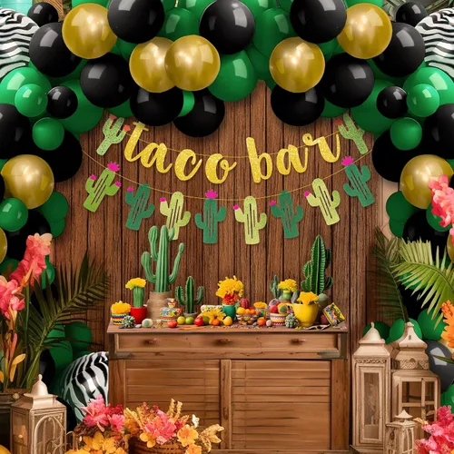 Vista 7 de KatchOn, Globos negros, verdes y dorados, 12 pulgadas, paquete de 65 unidades, globos de fiesta, decoraciones de fiesta de fiesta, decoración