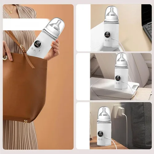 Vista 4 de Calentador de botellas portátil, con alimentación USB, 2.6 x 5.0 x 3.5 in, calentador de botellas B-aby, calentador de leche, calentamiento rápido