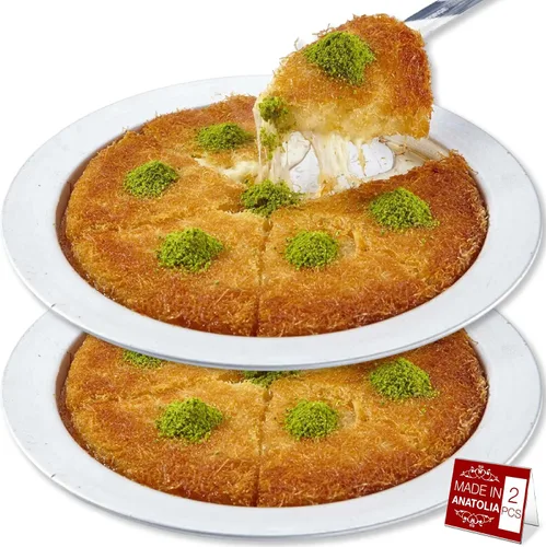 Vista 11 de Hakan Kunafa - Platos de servir para Kataifi Sartén de aluminio para hornear y servir Kunefe Molde para masa Knafeh Phyllo Fillo Plato