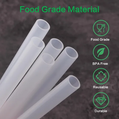 Vista 4 de Pajitas de repuesto reutilizables compatibles con Hydro Flask de boca ancha de 12 onzas para niños, paquete de 6 popotes sin BPA y cepillo