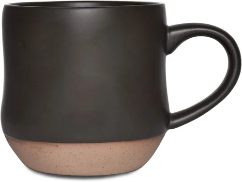 Vista 12 de Bosmarlin Juego de 2 tazas grandes de café moteadas de cerámica, taza de té grande, 17 onzas, aptas para lavavajillas y microondas (negro, 2)