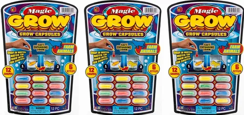 Vista 10 de JA-RU Magic Grow Cápsulas para niños (paquete de 2, 24 cápsulas surtidas) Juguetes de cultivo de agua, criaturas marinas de espuma, dinosaurios