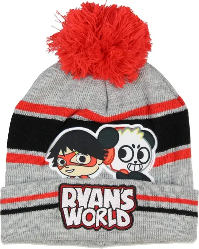 Vista 4 de Ryans World Ryan and Combo Panda - Juego de 3 piezas de guantes y bufanda con pompón para niños Ryan y Combo Panda