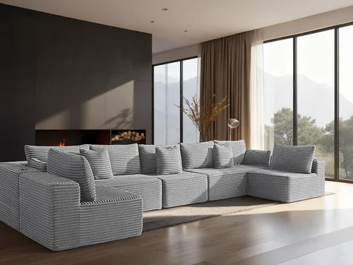 Vista 11 de Sofá modular de gran tamaño de 108 pulgadas, cómodo sofá deshuesado en forma de U para sala de estar, asientos extra profundos, sin montaje, sofá