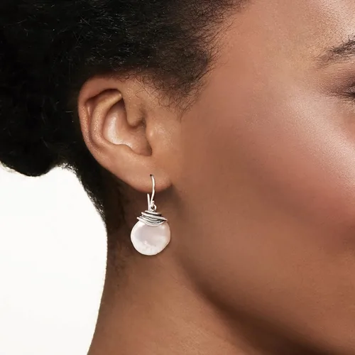 Vista 2 de Ross-Simons 12-13mm Cultured Coin Pearl Drop Earrings