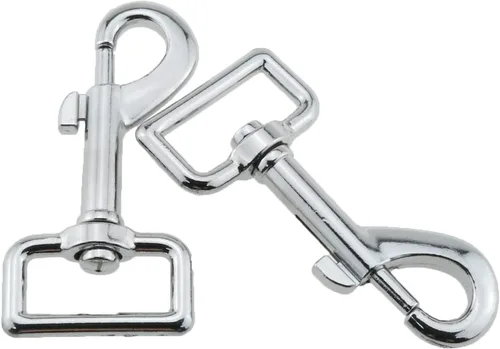 Vista 4 de Heyous 4 ganchos giratorios cromados resistentes de 1 pulgada con broches de presión para correa de perro, ganchos giratorios para perno de ojo