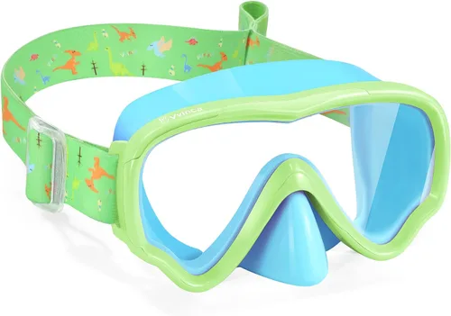 Vista 26 de Vvinca Kids-Goggles with Nose Cover, Diving Mask Elastic Fabric Strap Anti Fog Anti Shattered Lens for Kids Swim Goggles 3-14
