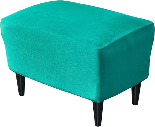 Vista 25 de Fundas otomanas elásticas, funda otomana de terciopelo, funda rectangular de almacenamiento para taburete, funda para reposapiés para sala de estar
