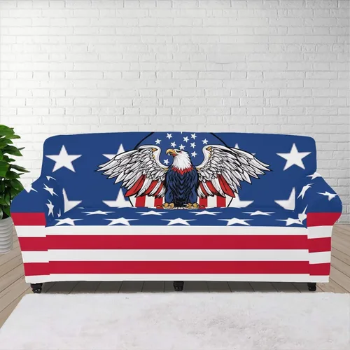 Vista 27 de AFPANQZ Fundas elásticas para sofá, fundas de sofá de águila con bandera estadounidense, fundas de sofá para sofá biplaza para sofás, protectores