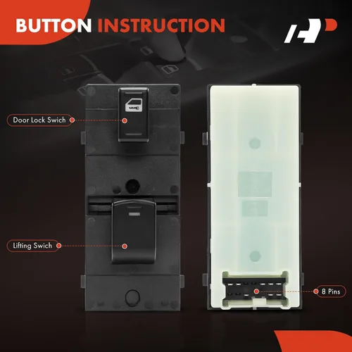 Vista 4 de A-Premium Interruptor de ventana eléctrica compatible con Nissan Frontier 2005-2006, Pathfinder 2005-2007, Xterra 2005-2006, lado del pasajero
