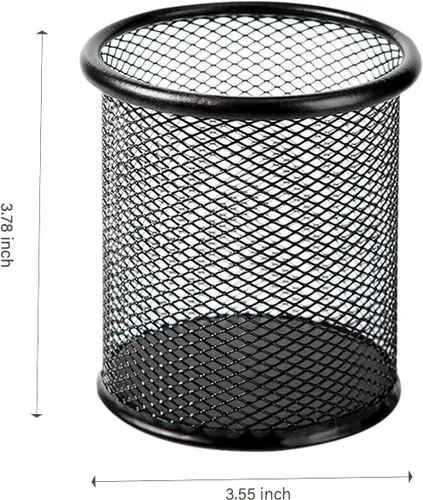 Vista 9 de Portalápices de Malla Portaplumas de Metal Copa Portaplumas Copa Portaplumas para Escritorio Oficina Organizador de Bolígrafos Negro, Paquete de 4
