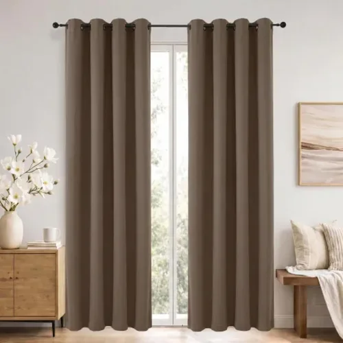 Vista 111 de Simplebrand Cortinas blancas puras de 96 pulgadas de largo para oscurecer la habitación, juego de 2 paneles para dormitorio/sala de estar, bloqueo